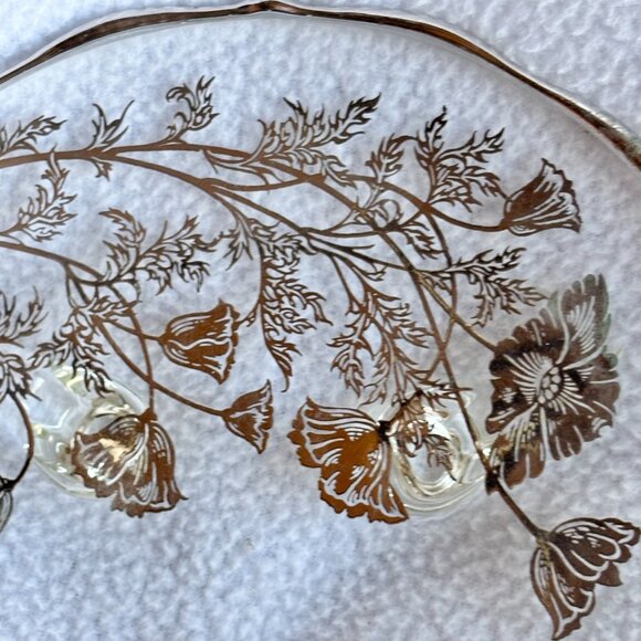 Silver City Flanders Poppy Sterling Silver on Clear Glass Footed Dish - Picture 4 of 12